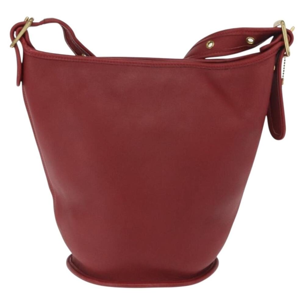 Coach Leather Shoulder Bag Red